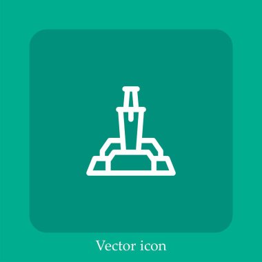 Kılıç vektörü simgesi doğrusal simgesi. Düzenlenebilir vuruş ile satır