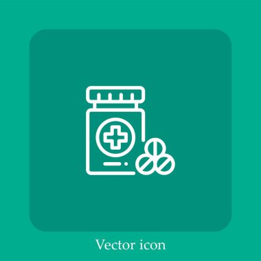 hap vektörü doğrusal simgesi. Düzenlenebilir vuruşla çizgi