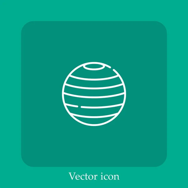 Icono Vector Bola Deporte Icon Line Lineal Con Carrera Editable — Vector de stock