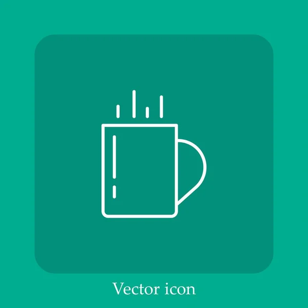 Tasse Café Icône Vectorielle Icône Linéaire Ligne Avec Course Modifiable — Image vectorielle