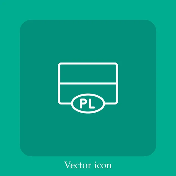 Poland Vector Icon Linear Icon Line Editable Stroke — Vector de stock