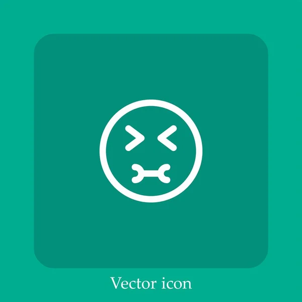 Kotzen Vektor Symbol Lineare Icon Line Mit Editierbarem Strich — Stockvektor