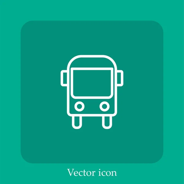 Schulbusvektorsymbol Linear Icon Line Mit Editierbarem Strich — Stockvektor
