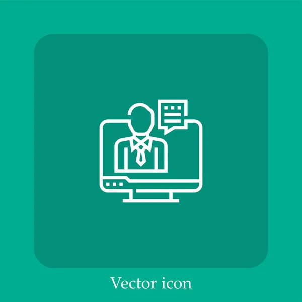 Video Vector Icon Linear Icon Line Editable Stroke — Stock Vector
