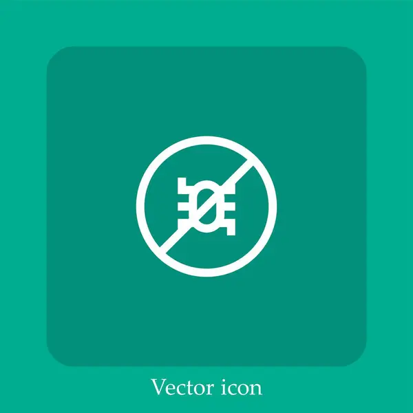 Ikon Vektor Virus Linear Icon Line Dengan Coretan Yang Dapat - Stok Vektor