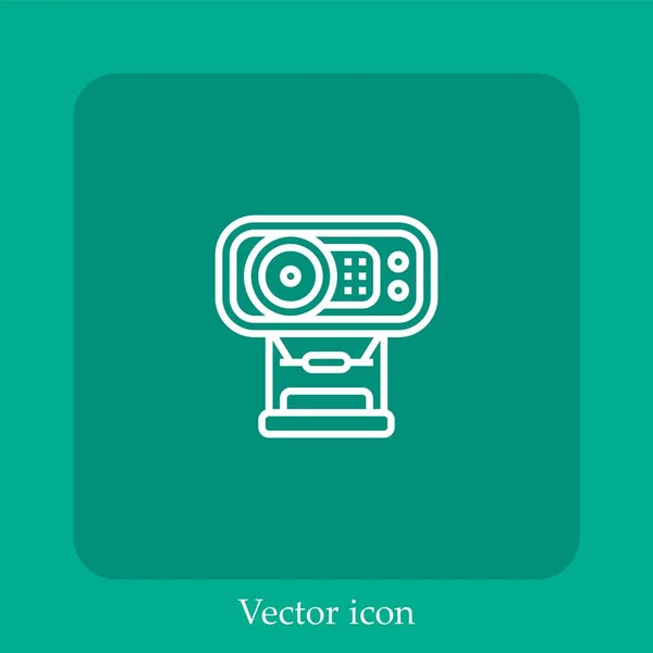 Ícone Vetorial Webcam Linear Icon Line Com Curso Editável — Vetor de Stock