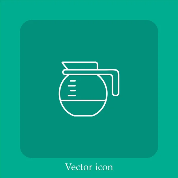 Kaffeekanne Vektor Symbol Lineare Icon Line Mit Editierbarem Strich — Stockvektor