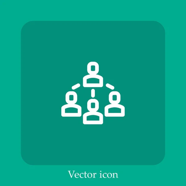 Ícone Vetorial Conectado Linear Icon Line Com Curso Editável — Vetor de Stock