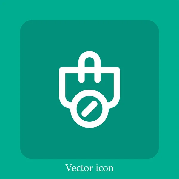 Ícone Vetor Saco Compras Linear Icon Line Com Curso Editável — Vetor de Stock