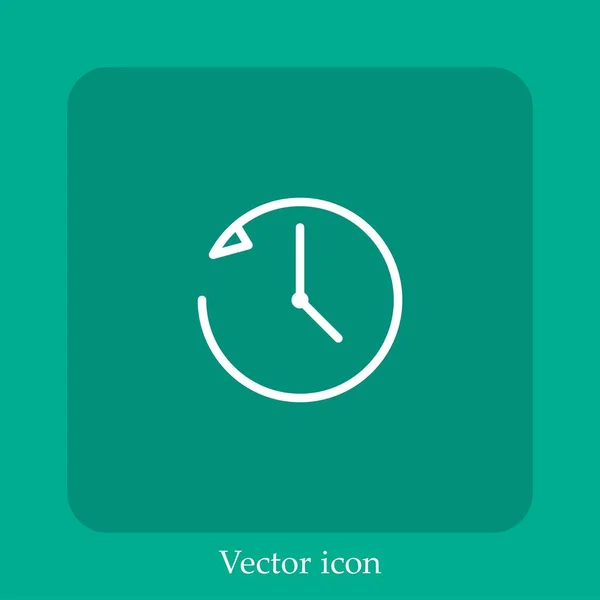 Tegen Klok Vector Pictogram Lineair Icon Line Met Bewerkbare Slag — Stockvector