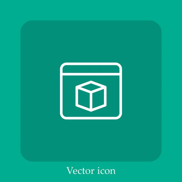 Ícone Vetor Navegador Linear Icon Line Com Curso Editável — Vetor de Stock