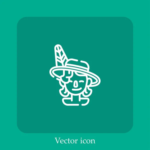 Sombrero Icono Vector Icon Line Lineal Con Carrera Editable — Archivo Imágenes Vectoriales