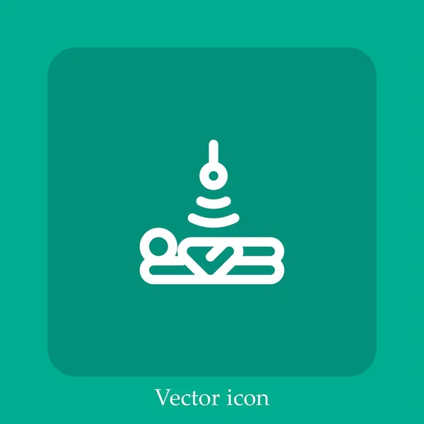 Icône Vectorielle Ultrasons Icône Linéaire Ligne Avec Course Modifiable — Image vectorielle