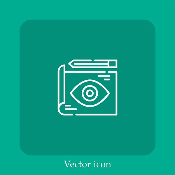 Ícone Vetor Visual Linear Icon Line Com Curso Editável —  Vetores de Stock