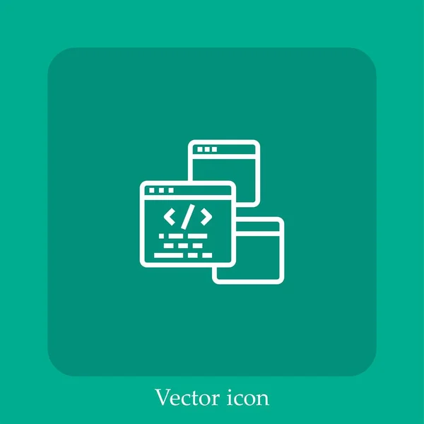 Website Vektor Symbol Lineare Icon Line Mit Editierbarem Strich — Stockvektor