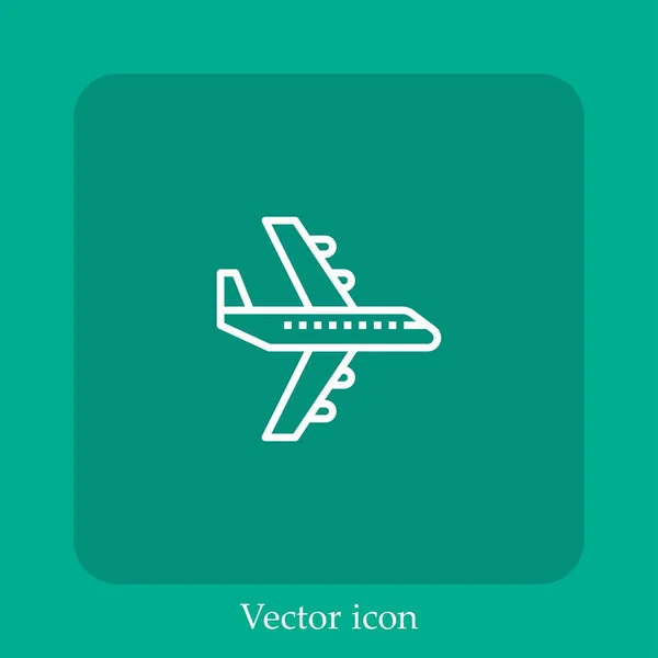 航空機のベクトルアイコン線形アイコン 編集可能なストロークとライン — ストックベクタ