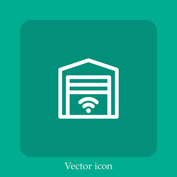 Garage Vektor Symbol Lineare Icon Line Mit Editierbarem Strich — Stockvektor