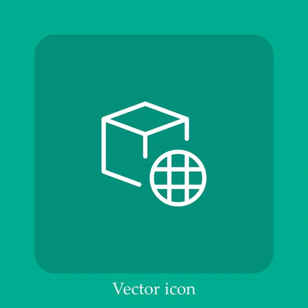 Ícone Vetorial Global Linear Icon Line Com Curso Editável — Vetor de Stock