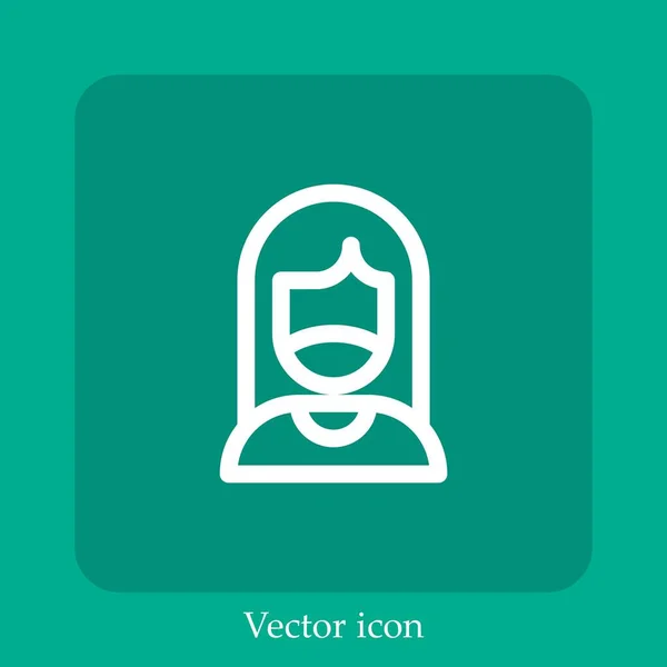 Ikon Vektor Mask Medis Linear Icon Line Dengan Coretan Yang - Stok Vektor