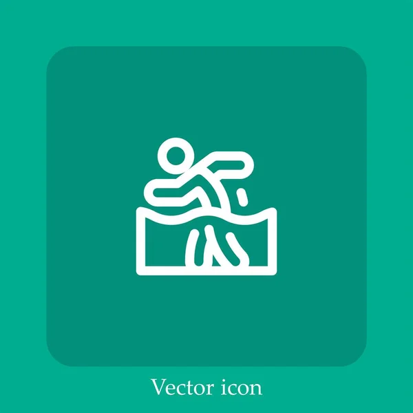 Icono Vector Rehabilitación Icon Line Lineal Con Carrera Editable — Vector de stock