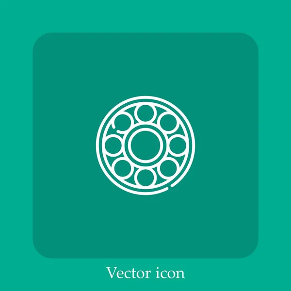 Rolamento Ícone Vetor Linear Icon Line Com Curso Editável — Vetor de Stock