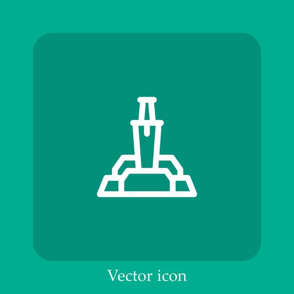 Icono Vector Espada Icon Line Lineal Con Carrera Editable — Vector de stock