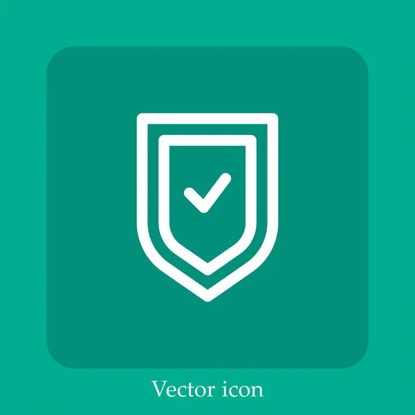 Ícone Vetorial Verificado Linear Icon Line Com Curso Editável — Vetor de Stock