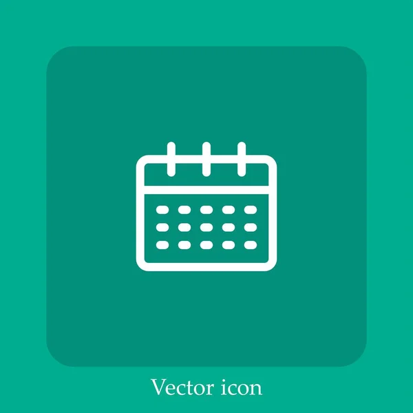 Calendar Vector Icon Linear Icon Line Editable Stroke — Stock Vector