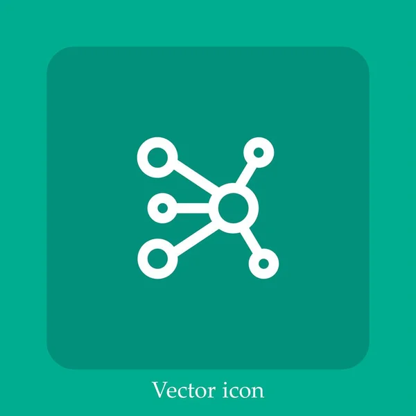 Ícone Vetor Conexão Linear Icon Line Com Curso Editável — Vetor de Stock