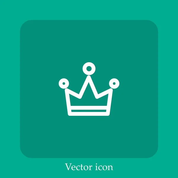 Crown Vector Icon Linear Icon Line Editable Stroke — Stock Vector