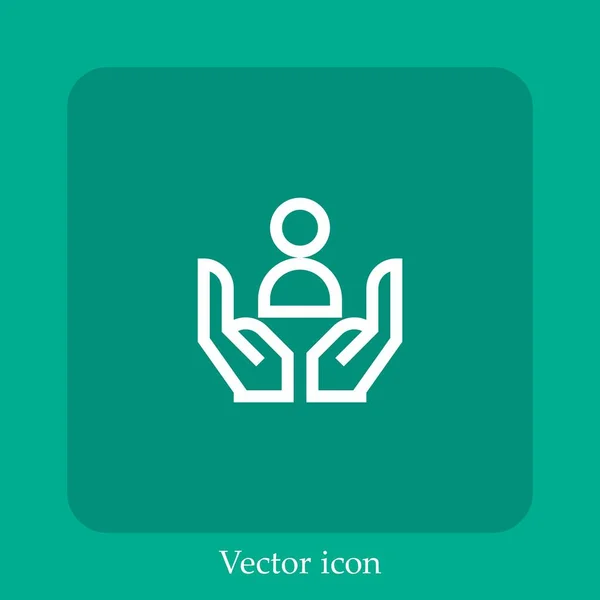 Icône Vectorielle Employé Icône Linéaire Ligne Avec Trait Modifiable — Image vectorielle