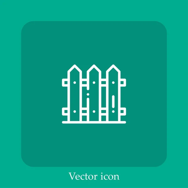 Zaunvektorsymbol Linear Icon Line Mit Editierbarem Strich — Stockvektor