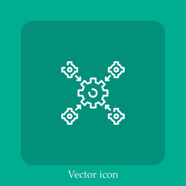 Icône Vectorielle Intégration Icône Linéaire Ligne Avec Trait Modifiable — Image vectorielle