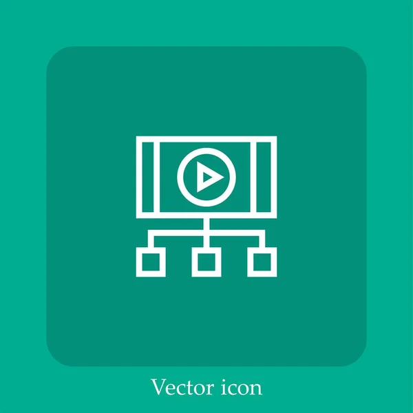 Network Vector Icon Linear Icon Line Editable Stroke — Stock Vector