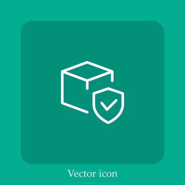 Secure Vector Icon Linear Icon Line Editable Stroke — Stock Vector