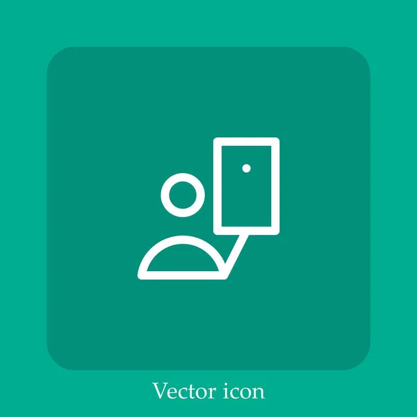 Selfie Vektor Symbol Lineare Icon Line Mit Editierbarem Strich — Stockvektor