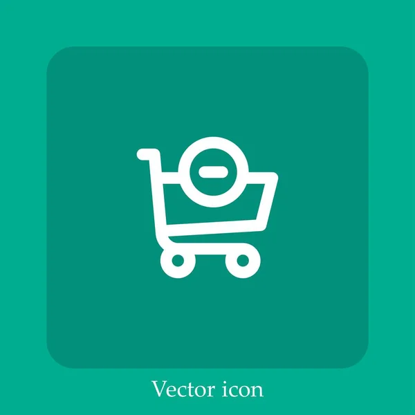 Shopping Cart Vector Icon Linear Icon Line Editable Stroke — Stock Vector