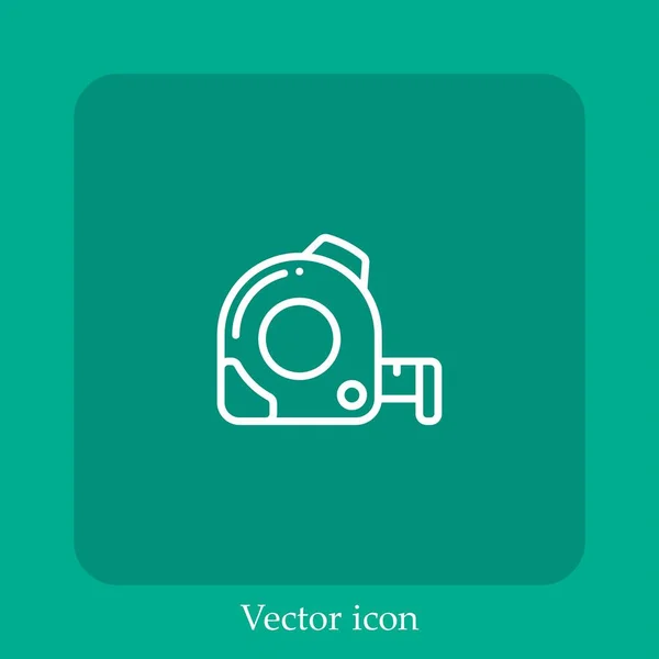 Cinta Métrica Icono Vectorial Icon Line Lineal Con Carrera Editable — Vector de stock