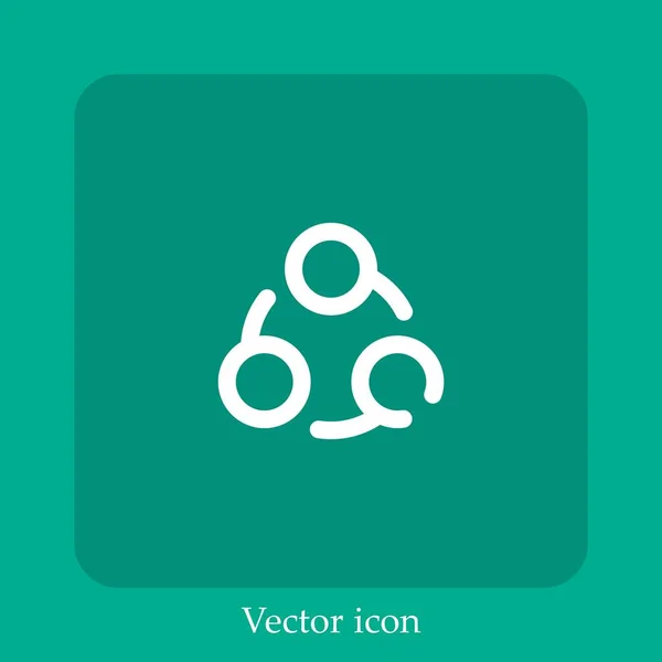 Icono Vector Trabajo Equipo Icon Line Lineal Con Carrera Editable — Vector de stock