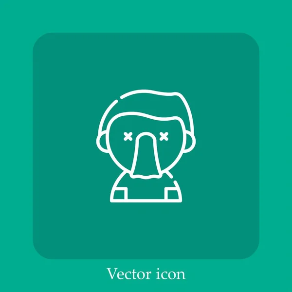 Icono Vector Vómito Icon Line Lineal Con Carrera Editable — Vector de stock