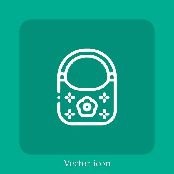 Ícone Vetor Saco Linear Icon Line Com Curso Editável — Vetor de Stock