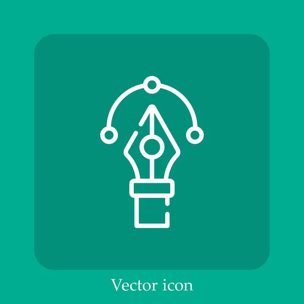 Curvatura Icono Vectorial Icon Line Lineal Con Carrera Editable — Vector de stock