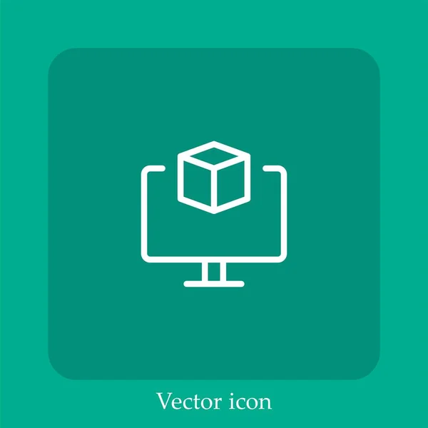 Projetando Ícone Vetorial Linear Icon Line Com Curso Editável — Vetor de Stock