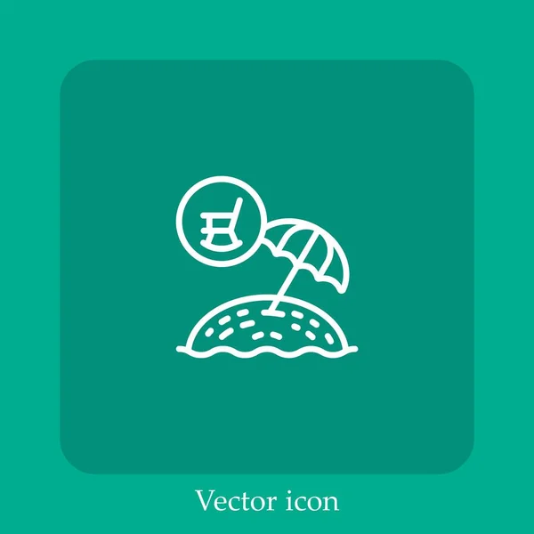 Ícone Vetor Férias Linear Icon Line Com Curso Editável — Vetor de Stock