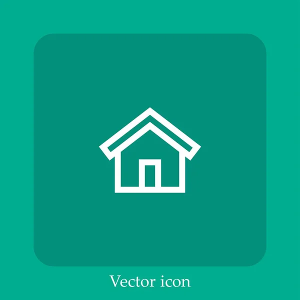 Ícone Vetorial Casa Linear Icon Line Com Curso Editável — Vetor de Stock