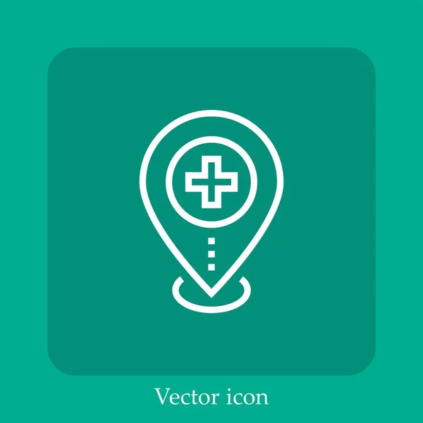 Helytartó Vektor Ikon Lineáris Ikon Vonal Szerkeszthető Stroke — Stock Vector