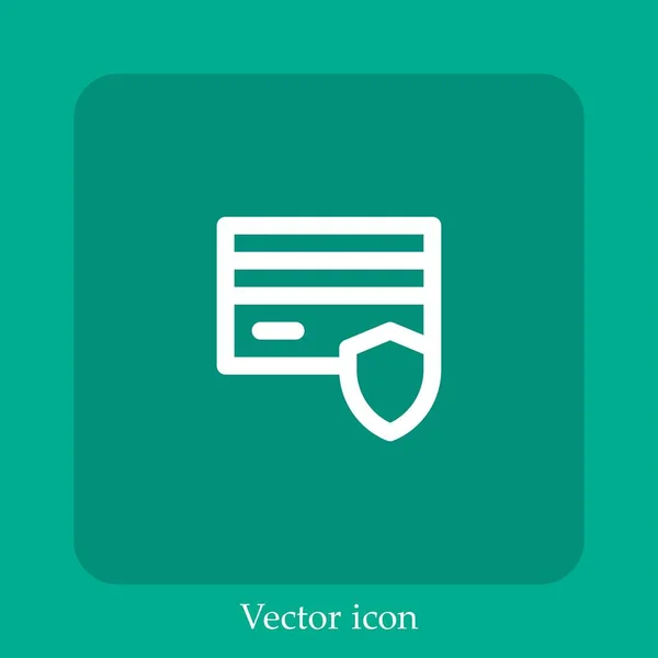 Ícone Vetor Pagamento Seguro Linear Icon Line Com Curso Editável — Vetor de Stock