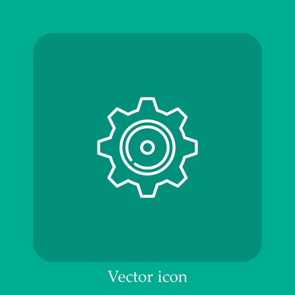 Ajustes Icono Vectorial Icon Line Lineal Con Carrera Editable — Vector de stock