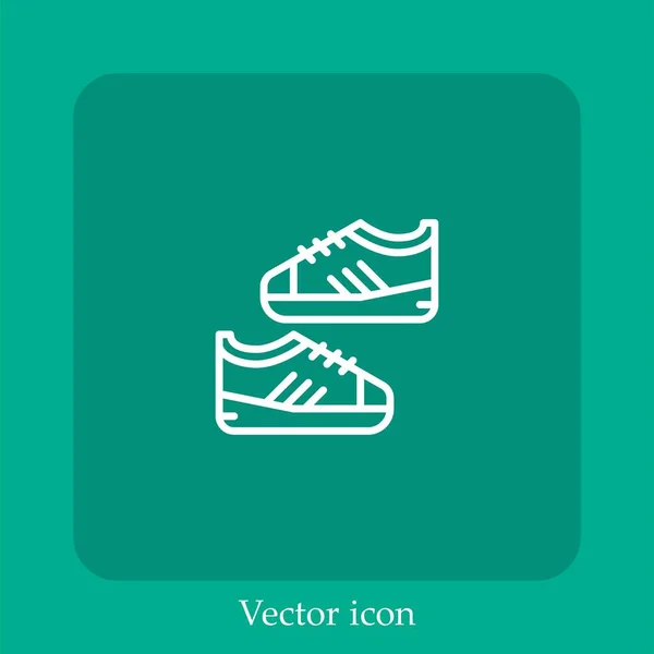 Sneakers Vector Icon Linear Icon Line Editable Stroke — Stock Vector