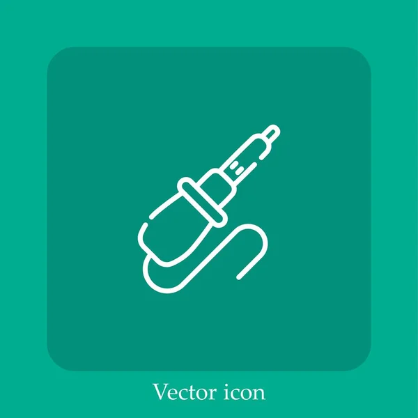 Soldering Iron Vector Icon Linear Icon Line Editable Stroke — Stock Vector